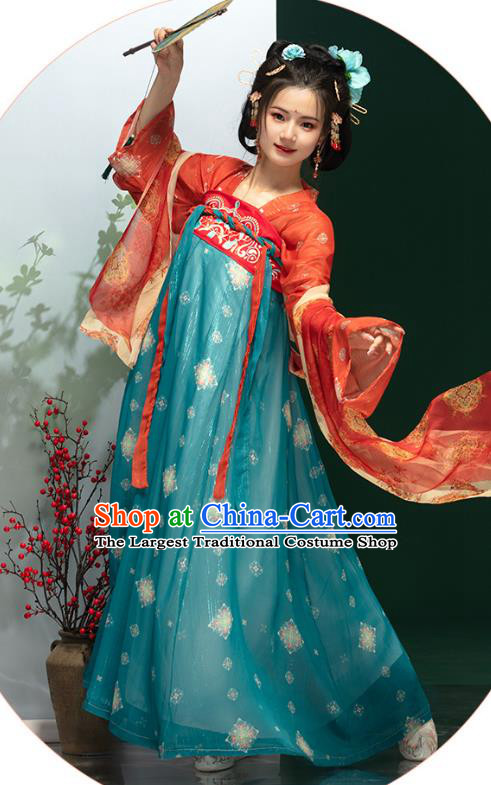 China Ancient Palace Lady Costumes Traditional Woman Hanfu Ruqun Dress Tang Dynasty Clothing