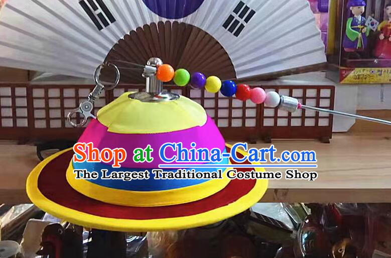 Korean Folk Dance Headwear Colorful Hat Asian Korea Traditional Dance Sangmo Hat for Women for Men