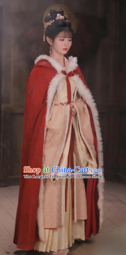 China Ancient Court Woman Costumes Romantic TV Series New Life Begins Princess Li Wei Clothing and Cloak Set