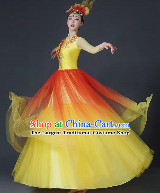 Opening Dance Large Swing Skirt Dance Costume Female Classical Stage Brilliant Chinese Modern Dance Performance Costume Song Accompaniment Dance