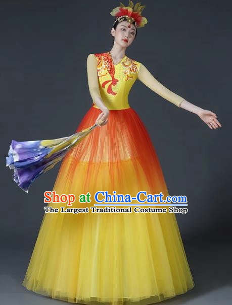 Opening Dance Large Swing Skirt Dance Costume Female Classical Stage Brilliant Chinese Modern Dance Performance Costume Song Accompaniment Dance