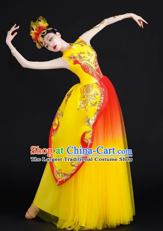 Spring Festival Gala Opening Dance Large Swing Skirt Performance Costumes Modern Dance Costumes Brilliant Chinese Dream Song Accompanying Dance Long Skirt Female