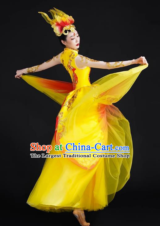 Spring Festival Gala Opening Dance Large Swing Skirt Performance Costumes Modern Dance Costumes Brilliant Chinese Dream Song Accompanying Dance Long Skirt Female