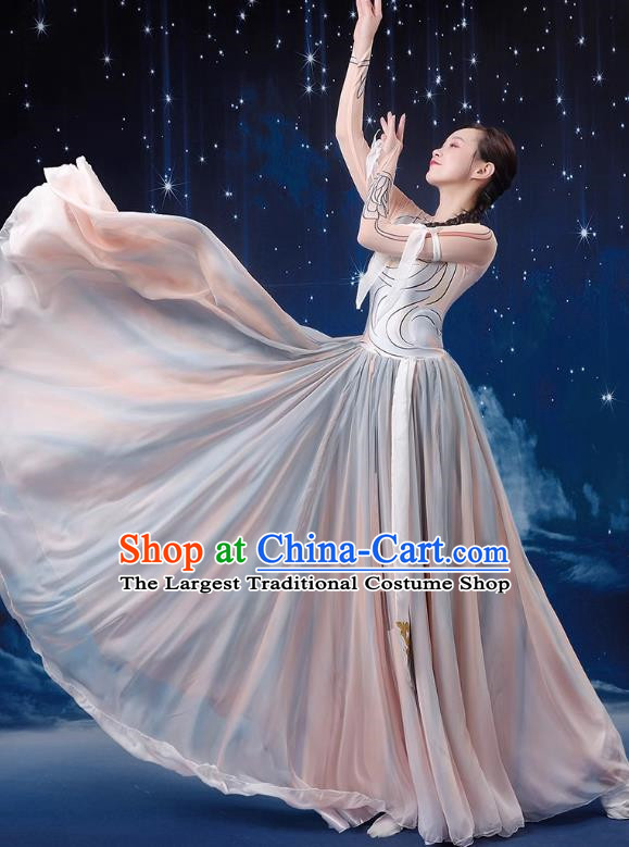 Classical Dance Performance Costume Female Chinese Style Art Examination Chorus Dance Costume Modern Opening Dance Big Swing Skirt