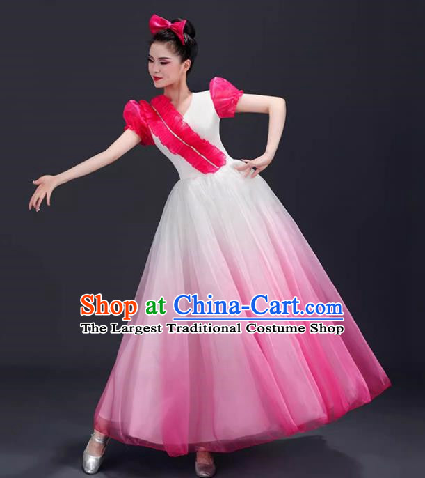 Opening Dance Big Swing Skirt Performance Costume Female Dance Costume Song and Dance Dress Modern Stage Long Skirt