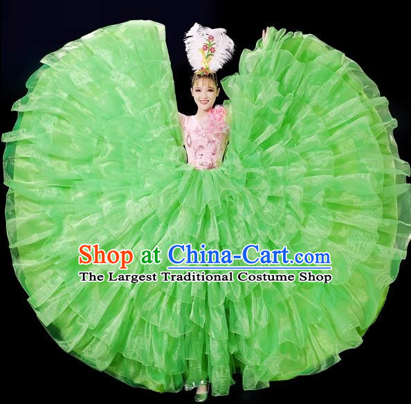 Opening Dance Big Swing Skirt Performance Costume Female Chinese Style Large Stage Modern Dance Costume Singing and Dancing Long Skirt