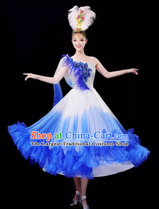 Opening Dance Big Swing Skirt Performance Costume Female Singer Dancer Big Skirt Classical Dance Costume Modern Long Skirt