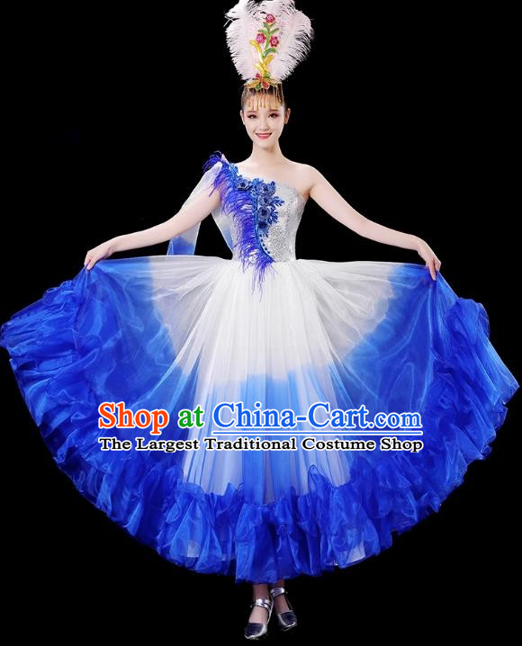 Opening Dance Big Swing Skirt Performance Costume Female Singer Dancer Big Skirt Classical Dance Costume Modern Long Skirt