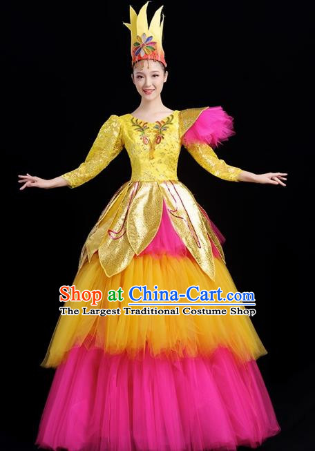 Opening Dance Big Swing Skirt Spring Festival Evening Stage Dance Costume Modern Dance Big Skirt Performance Costume Female