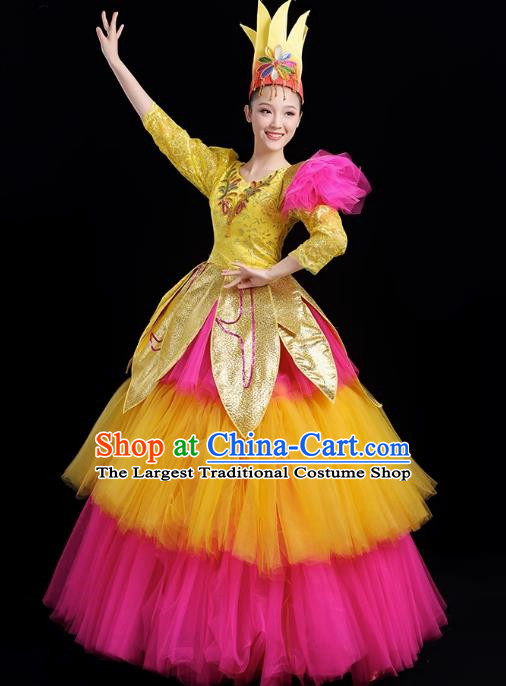 Opening Dance Big Swing Skirt Spring Festival Evening Stage Dance Costume Modern Dance Big Skirt Performance Costume Female