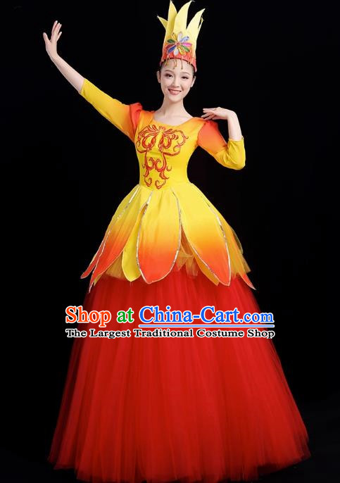 Opening Dance Big Swing Skirt Performance Costume Female Modern Dance Costume Long Skirt Singing Dancer Big Skirt