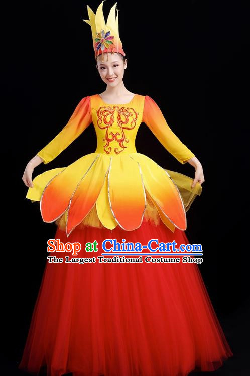 Opening Dance Big Swing Skirt Performance Costume Female Modern Dance Costume Long Skirt Singing Dancer Big Skirt