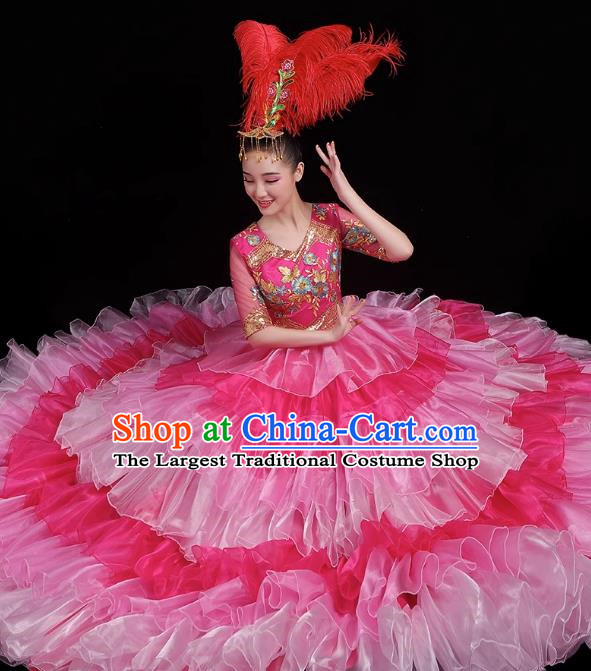 Opening Dance Big Swing Skirt Performance Costume Female Big Skirt Classical Dance Costume Modern Dance Long Skirt