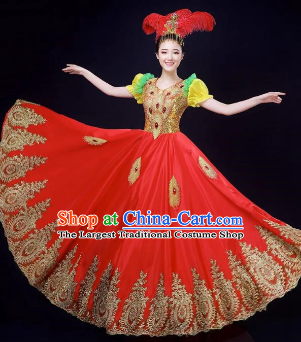 Opening Dance Big Swing Skirt Performance Costume Large Stage Classical Dance Costume Female Modern Dance Song Dancer Dress