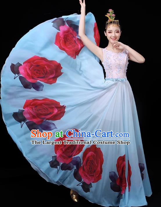 Opening Dance Big Swing Skirt Performance Costume Female Classical Dance Costume Large Stage Modern Chorus