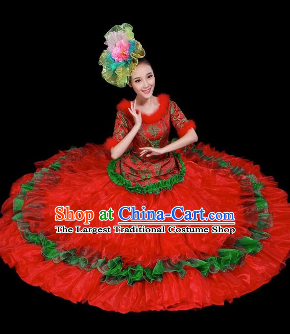 Opening Dance Big Swing Skirt Performance Costume Female Modern Dance Costume Adult Dancer Skirt