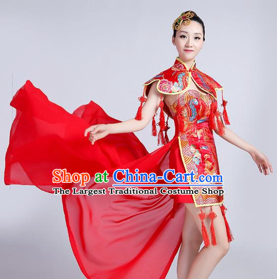 Modern Dance Costumes Chinese Style Ethnic Classical Dance Costumes Yangko Costumes Drumming Costumes Fan Dance