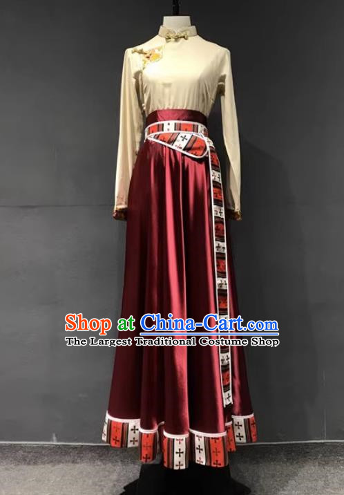 Tibetan Clothing Women Chinese Minority Style Practice Clothing Grade Examination Clothing