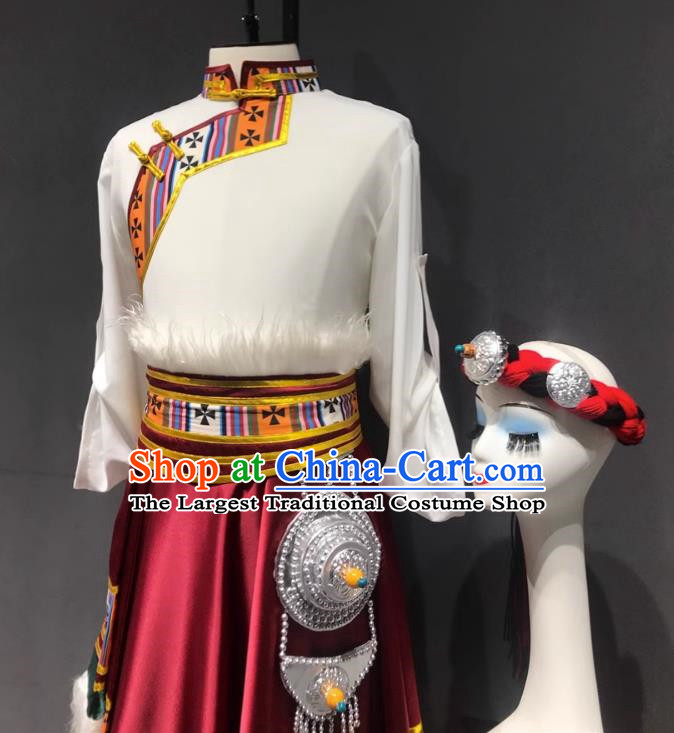 Dance Performance Clothing Men Class Clothing Class Practice Clothing Art Test Performance Clothing Tibetan Robe Ethnic Style