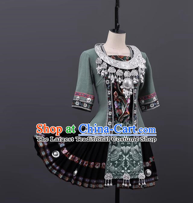 Dong Costumes Dongpa Guizhou Southeast Guizhou Guangxi Chinese Minority Art Examination Dance Performance Costumes