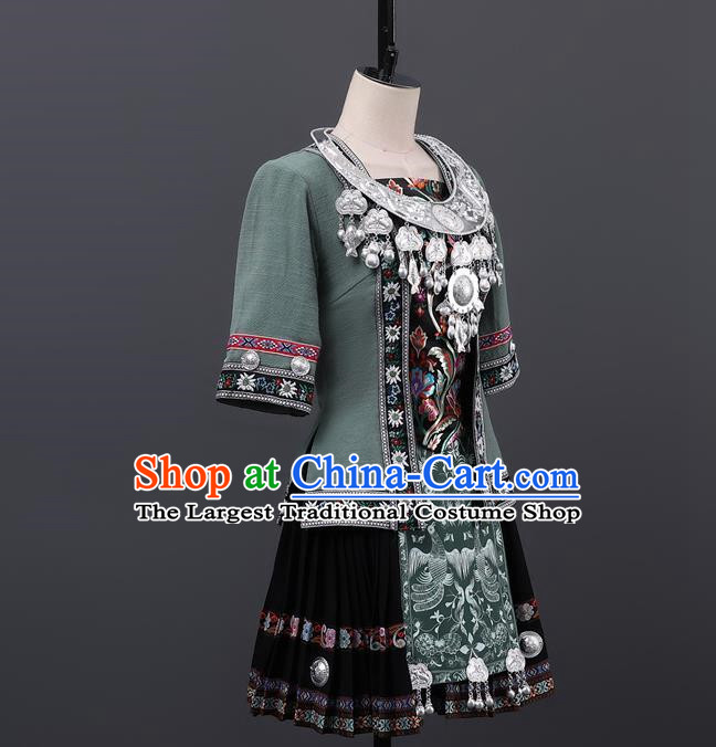 Dong Costumes Dongpa Guizhou Southeast Guizhou Guangxi Chinese Minority Art Examination Dance Performance Costumes