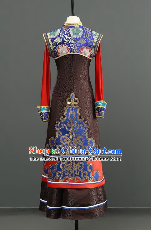 Mongolian Dance Costume Performance Costume Set Female Art Test Practice Clothes Large Swing Skirt