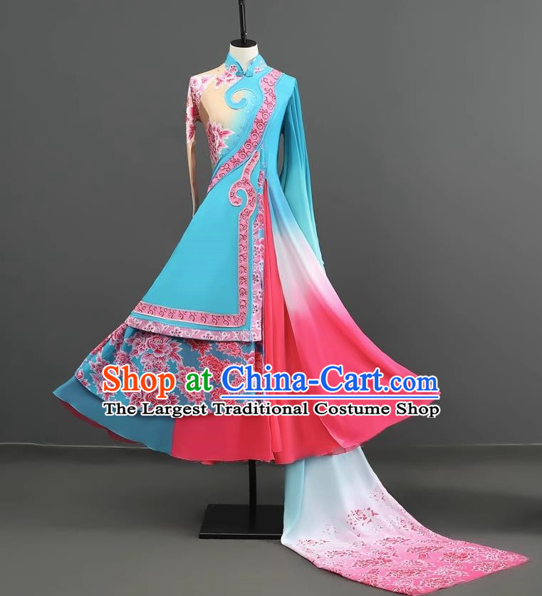 Rivers And Lakes Dance Costumes Elegant Fresh And Elegant Wide Sleeved Flow Fairy Skirt Performance Custom Clothing Women