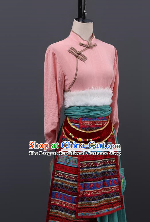 Ethnic Dance Costumes Tibetan Folk Dance Spring Costumes Stage Performance Costumes