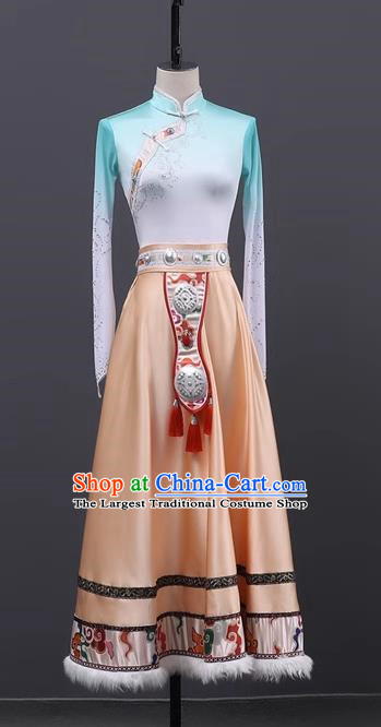 Tibetan Dance Performance Clothing Large Skirt Class Clothing Classroom Practice Clothing Art Test Performance Clothing Tibetan Robe