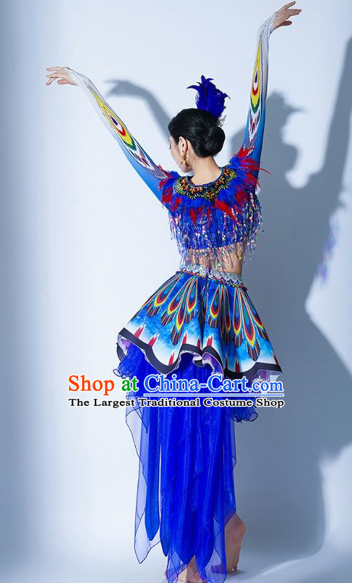 Dark Blue Parade Performance Costumes Women Troupe Performance Costumes Opening Dance Song Accompaniment Dance Performance Costume Female Tutu Skirt