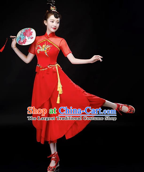 Drumming Costumes Square Dance Costumes Jiaozhou Yangko Dance Costumes Waist Drum Costumes Chinese Style Classical Dance Costumes