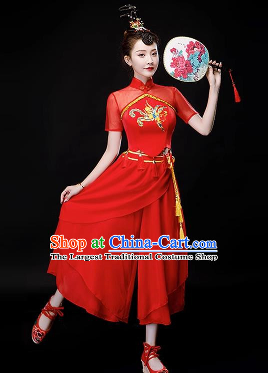 Drumming Costumes Square Dance Costumes Jiaozhou Yangko Dance Costumes Waist Drum Costumes Chinese Style Classical Dance Costumes