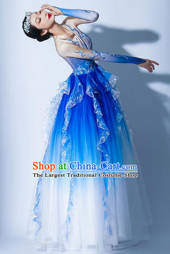 Opening Dance Big Swing Skirt Costumes Chorus Recitation Accompaniment Dance Costume Ballroom Dance Big Swing Skirt Dress