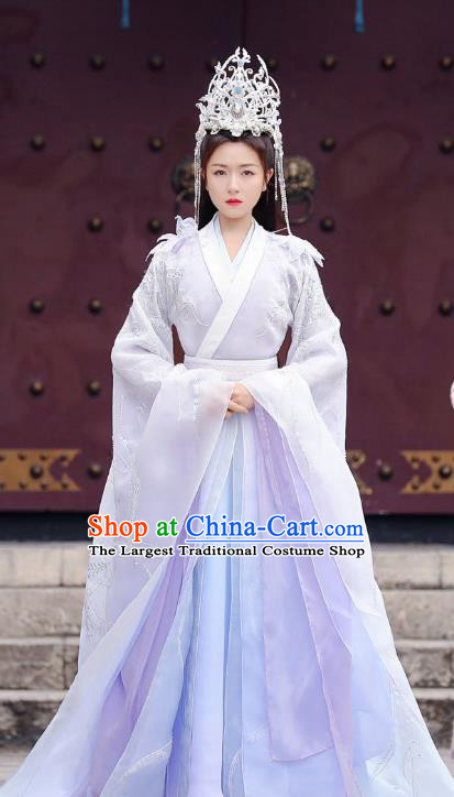 Chinese TV Series The Starry Love Queen Liguang Ye Tan Clothing Ancient Goddess Princess Dress Complete Set