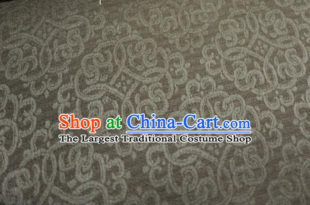 Khaki Chinese Traditional Design Brocade Fabric Ancient Hanfu Cloth Classical Lucky Clouds Pattern Material