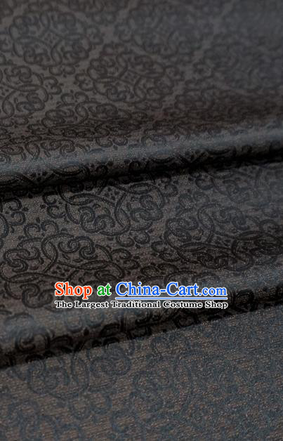 Dark Brown Chinese Ancient Hanfu Cloth Classical Lucky Clouds Pattern Material Traditional Design Brocade Fabric