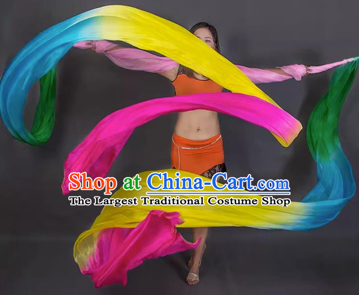 China Classical Dance Prop Professional Flying Apsaras Dance Long Ribbon Fan Handmade Dancing Silk