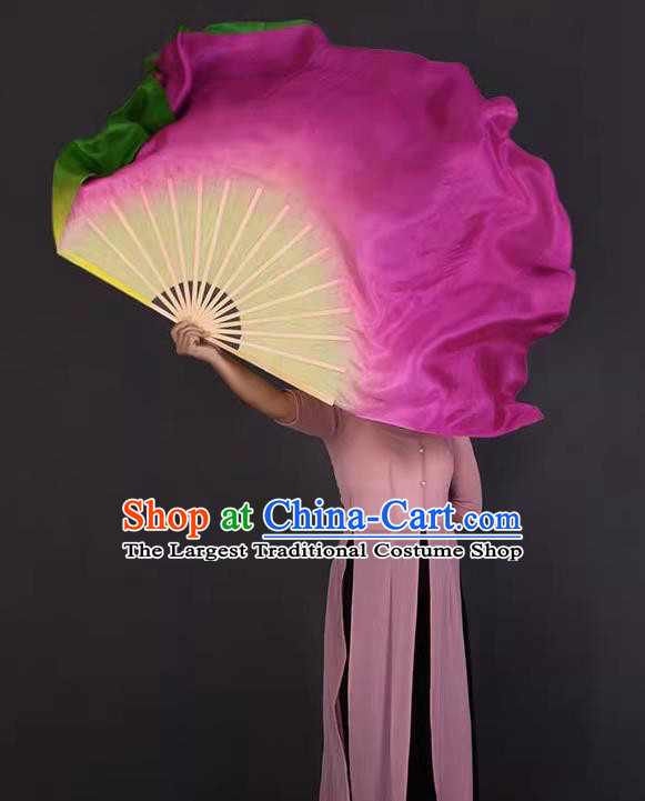 China Handmade Pure Silk Fan Classical Dance Fan Lotus Dance Double Sides Fan