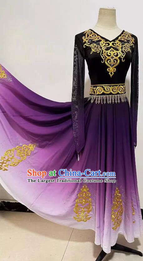 Professional Stage Performance Costume China Uyghur Nationality Dance Dress Xinjiang Ethnic Dancing Clothing