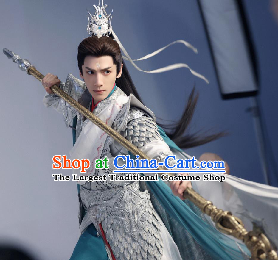 Xianxia Drama Till The End of The Moon Demon Lord Tantai Jin Silver Armor China Ancient General Garment Costumes