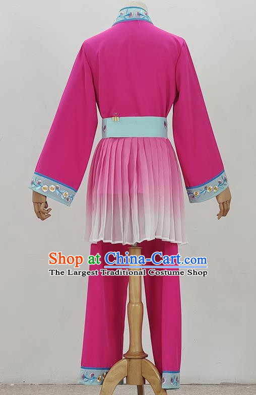 Pink Drama Costumes Tea Picking Opera Girl Costumes Costumes Huangmei Opera Costumes