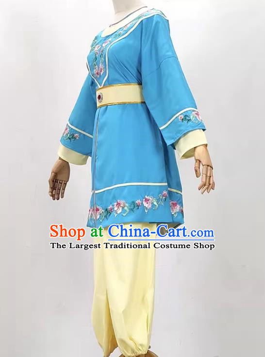 Blue And Yellow Shutong Four Nine Embroidered Costumes Yue Opera Qiong Opera Huangmei Opera Drama