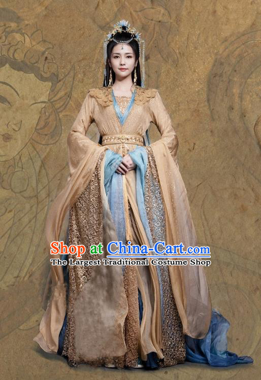 China Ancient Princess Dress Ye Xiwu Replica Costumes Xianxia TV Series Till The End of The Moon Goddess Clothing