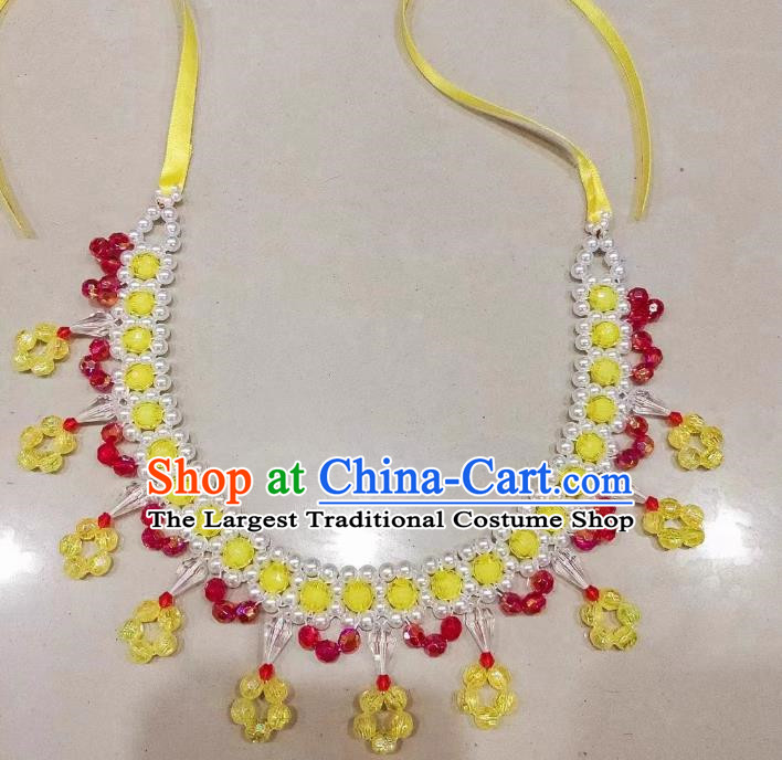 Yellow Yangko Series Accessories Princess Style Forehead Chain Necklace Set Duo Opera Necklace Forehead Chain