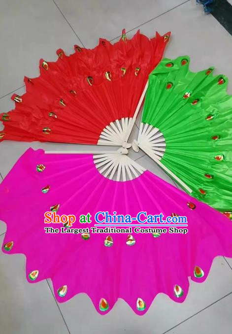 Peacock Yangko Fan Phoenix Tail Fan Bamboo Bakelite Cartilage Twist Yangko Duo Dance Fan Extended Fan Square Dance