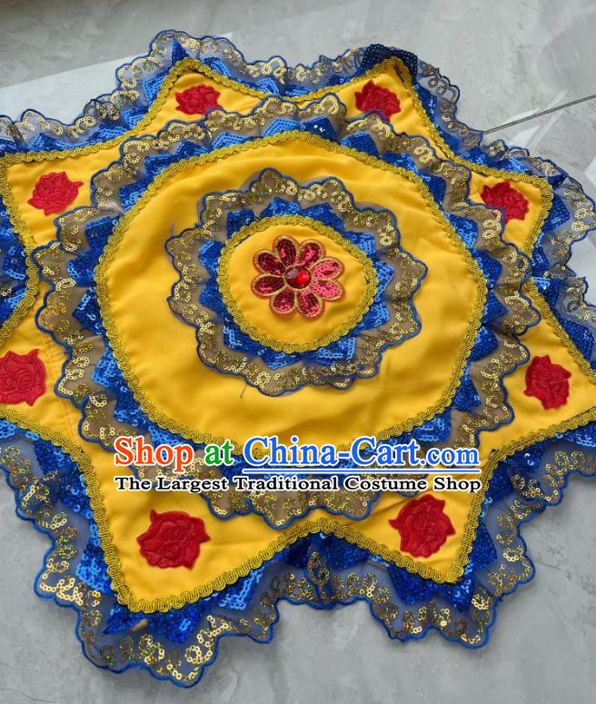 Yellow Yangko Singer Silk Scarf Linen Fabric Lace Straps With Inner Buckle Northeastern Yangko Duo Cross Dressing Stage Performance