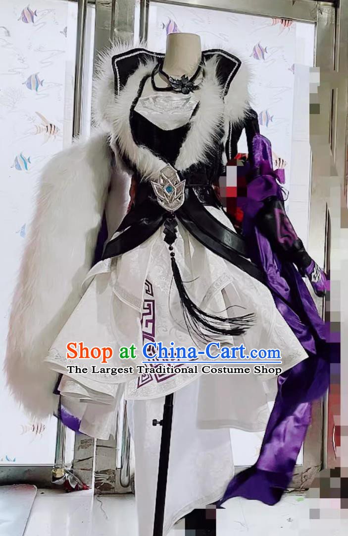 China Online Game Sword Heroes Fate Young Woman Cosplay Zefang Badao Dress Ancient Chinese Swordswoman Costume