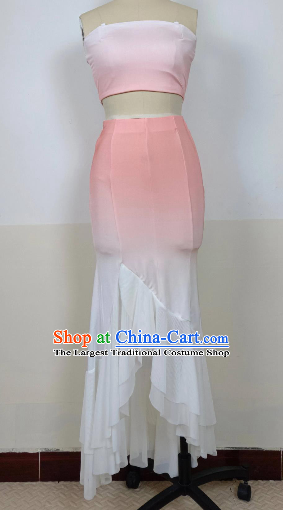 Chinese Taoli Cup Dance Contest Costume Ethnic Women Group Dance Pink Dress Yunnan Dai Nationality Peacock Dance Clothing