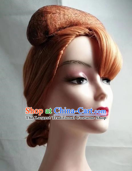 Bungou Stray Dog Ozaki Momiji Orange Oval Hair Bun Style Cosplay Wig