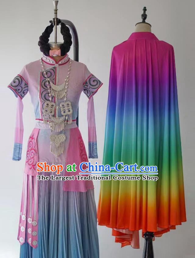 China Ethnic Mongolian Dance Costumes Uyghur Stage Performance Costumes